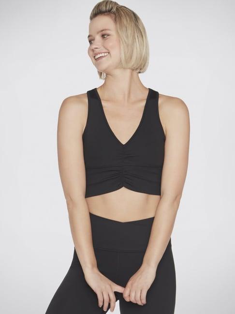 skechers black lightly padded sports bra