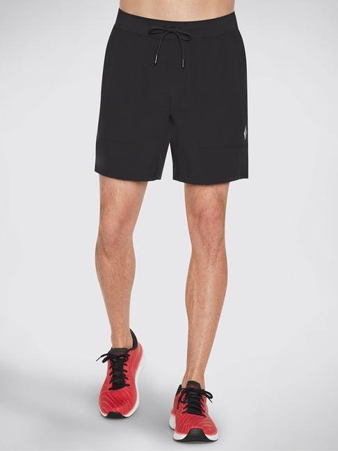 skechers black regular fit sports shorts