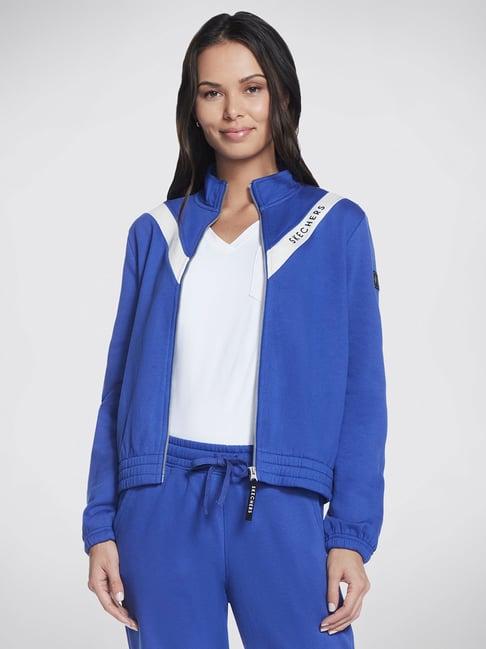 skechers blue color-block sports jacket