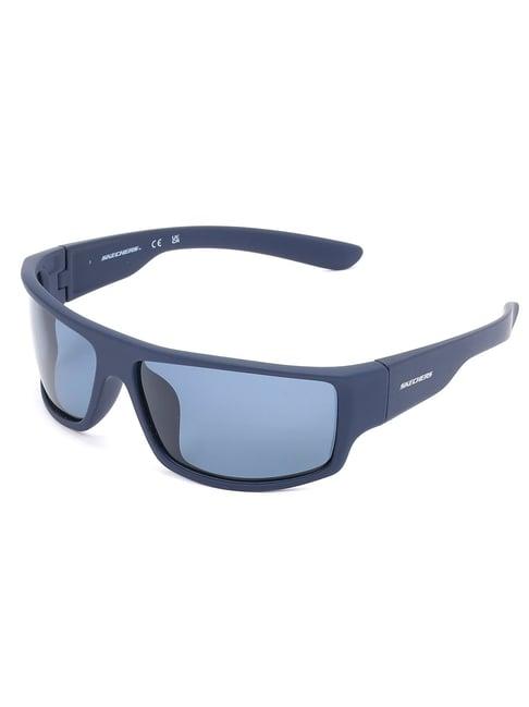 skechers blue rectangular sunglasses for men