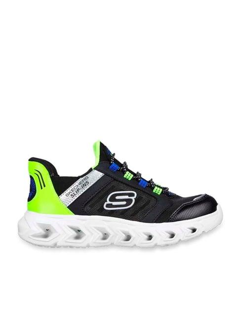 skechers boys hypno-flash 2.0 - odelux black lime casual sneakers
