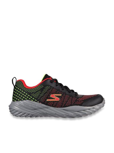 skechers boys nitro sprint - hivar black red lifestyle lace up shoe
