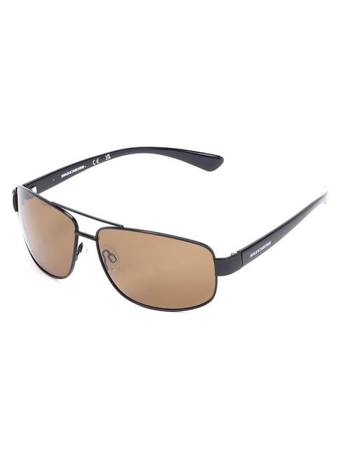 skechers brown aviator sunglasses for men