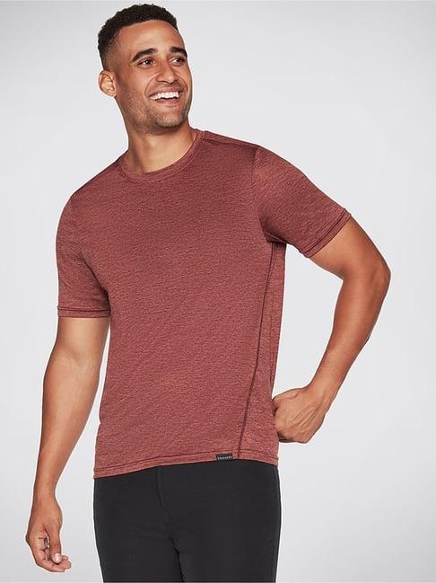 skechers brown regular fit t-shirt