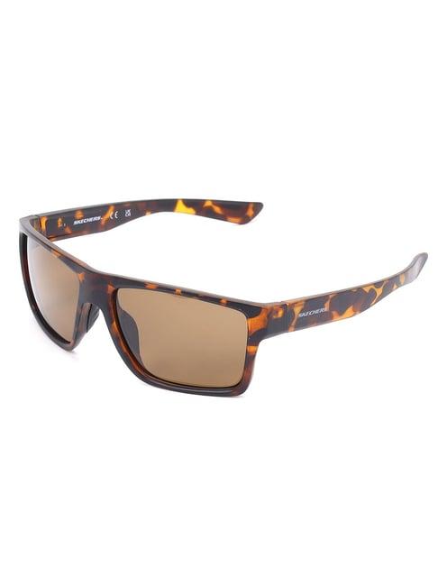 skechers brown square uv protection sunglasses for men