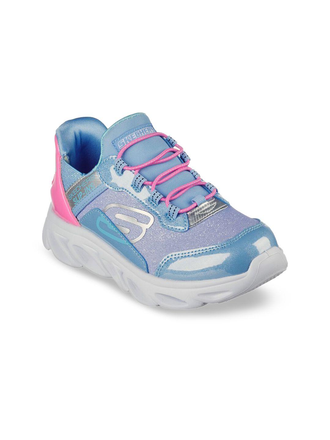 skechers girls blue printed sneakers