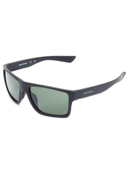 skechers green square sunglasses for men