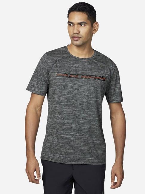 skechers grey regular fit printed t-shirt