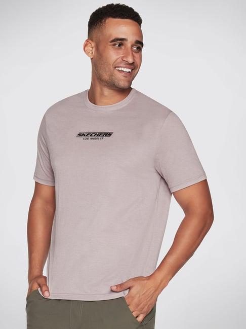 skechers light brown relaxed fit printed crew t-shirt