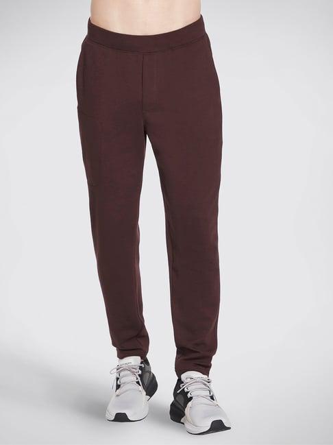 skechers maroon regular fit sports trackpants