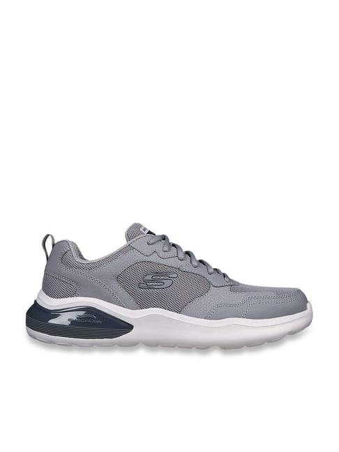 skechers men's air cushioning - binson grey casual lace up shoe