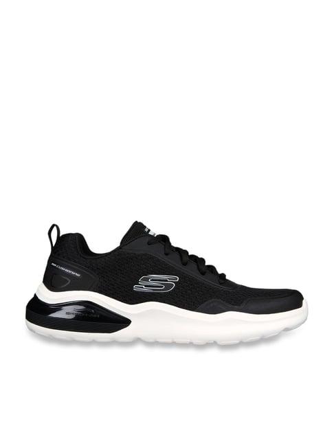 skechers men's air cushioning - citro black white casual sneakers