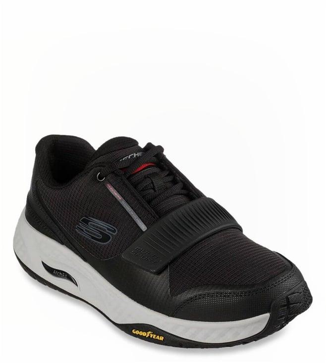 skechers men's arch fit multi sport - memroc black casual lace up shoe