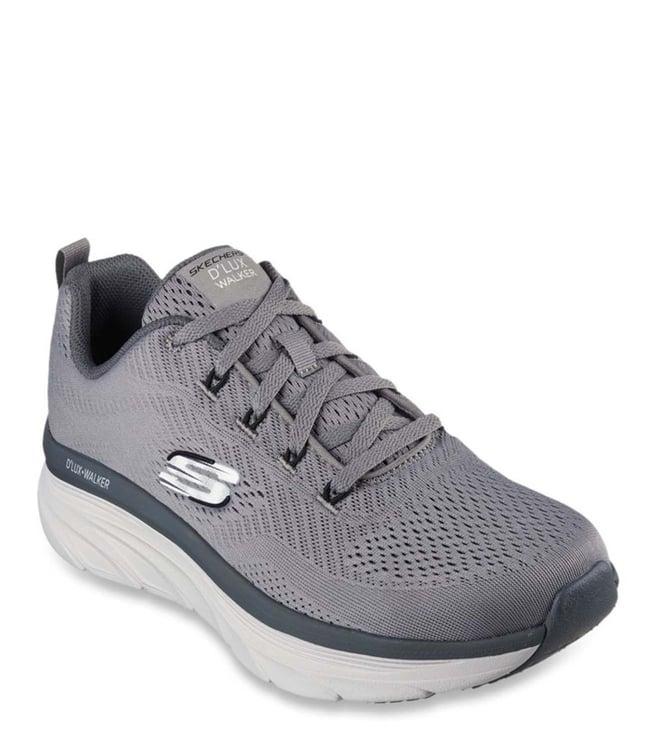 skechers men's d'lux walker - meerno grey sneakers