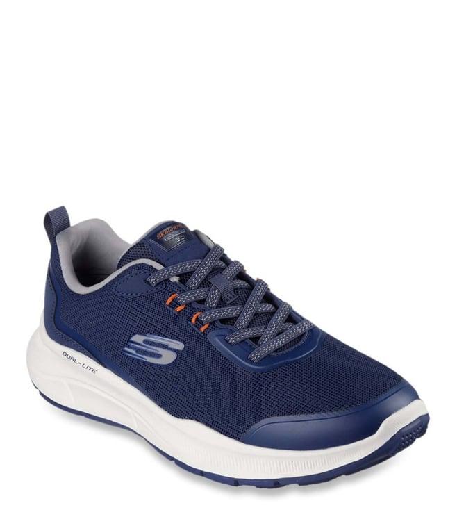 skechers men's equalizer 5.0 navy orange sneakers