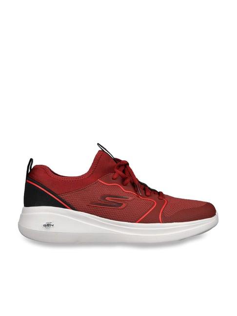 skechers men's go run fast - valiance burgundy  black running shoes