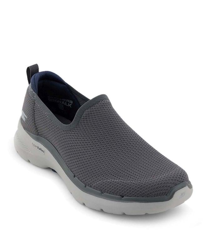 skechers men's go walk 6 - first cl dark grey sneakers