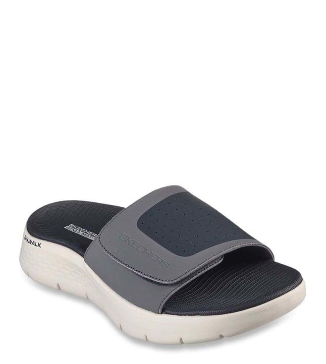 skechers men's go walk flex sandal charcoal slide sandals