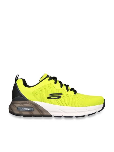 skechers men's max protect sport - safeguard lime black casual sneakers