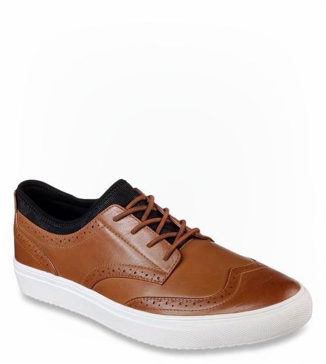 skechers men's razor - buckeye cognac lifestyle slip on shoe