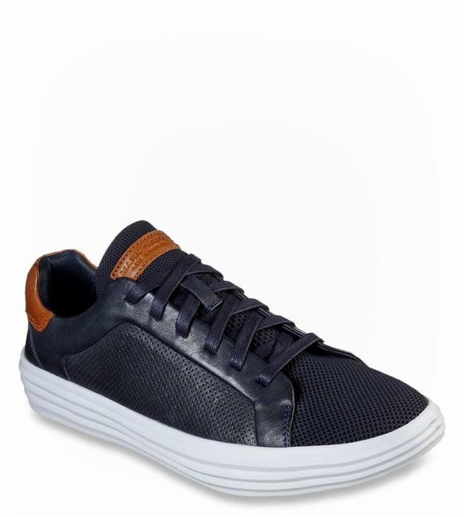 skechers men's shogun bandon navy casual sneakers