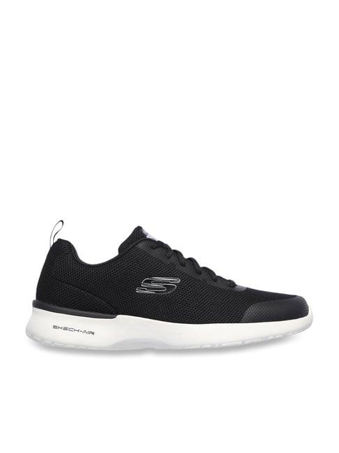 skechers men's skech-air dynamight - winly black white casual sneakers