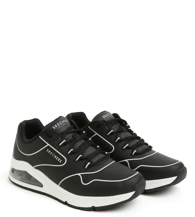 skechers men's street black & white sneakers