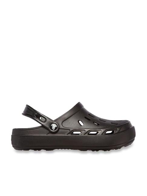 skechers men's swifters black back strap clogs