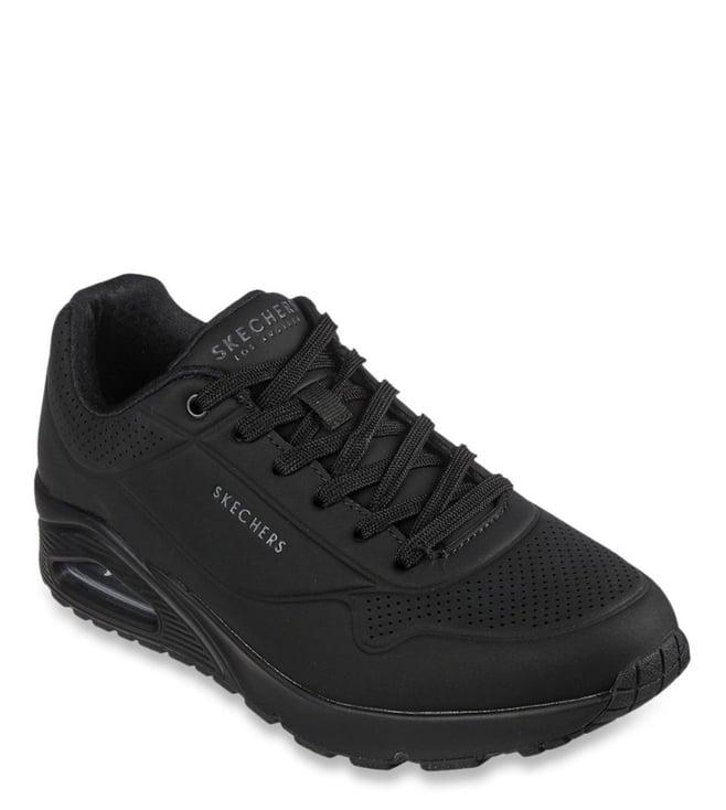 skechers men's uno - stand on air black casual sneakers