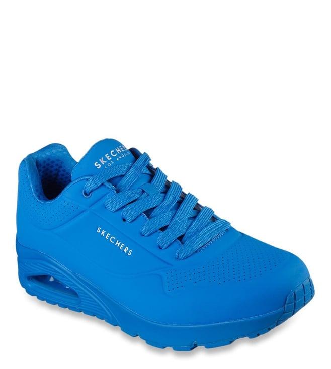 skechers men's uno - stand on air blue casual sneakers