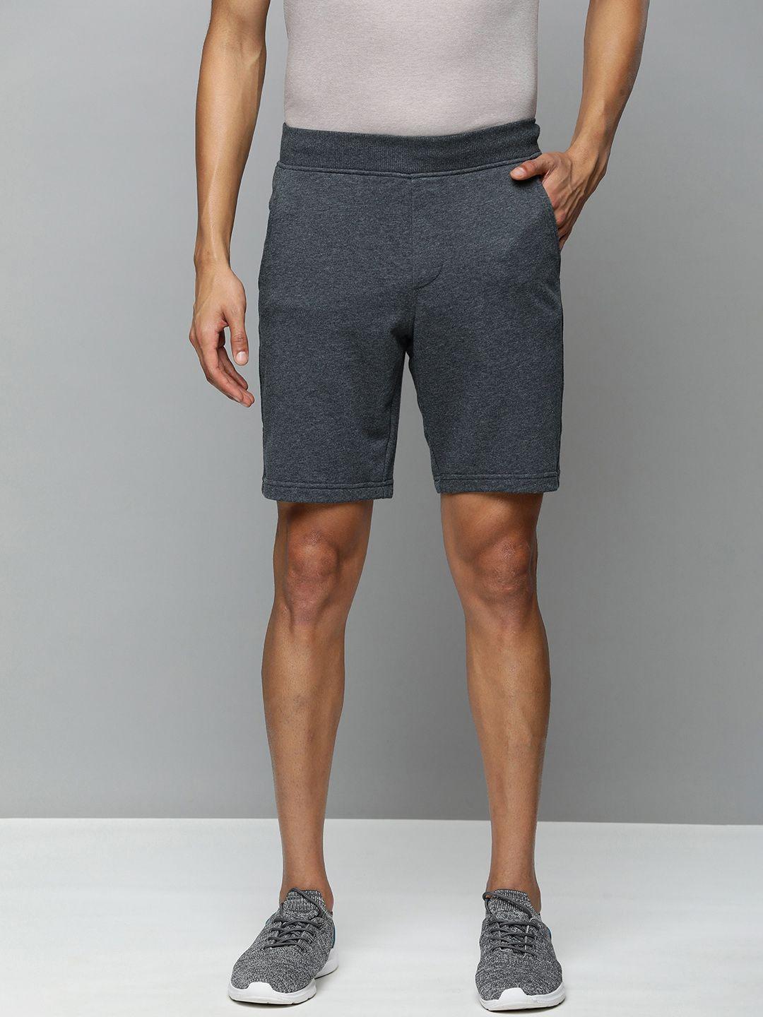 skechers men charcoal sports shorts with e-dry technology technology
