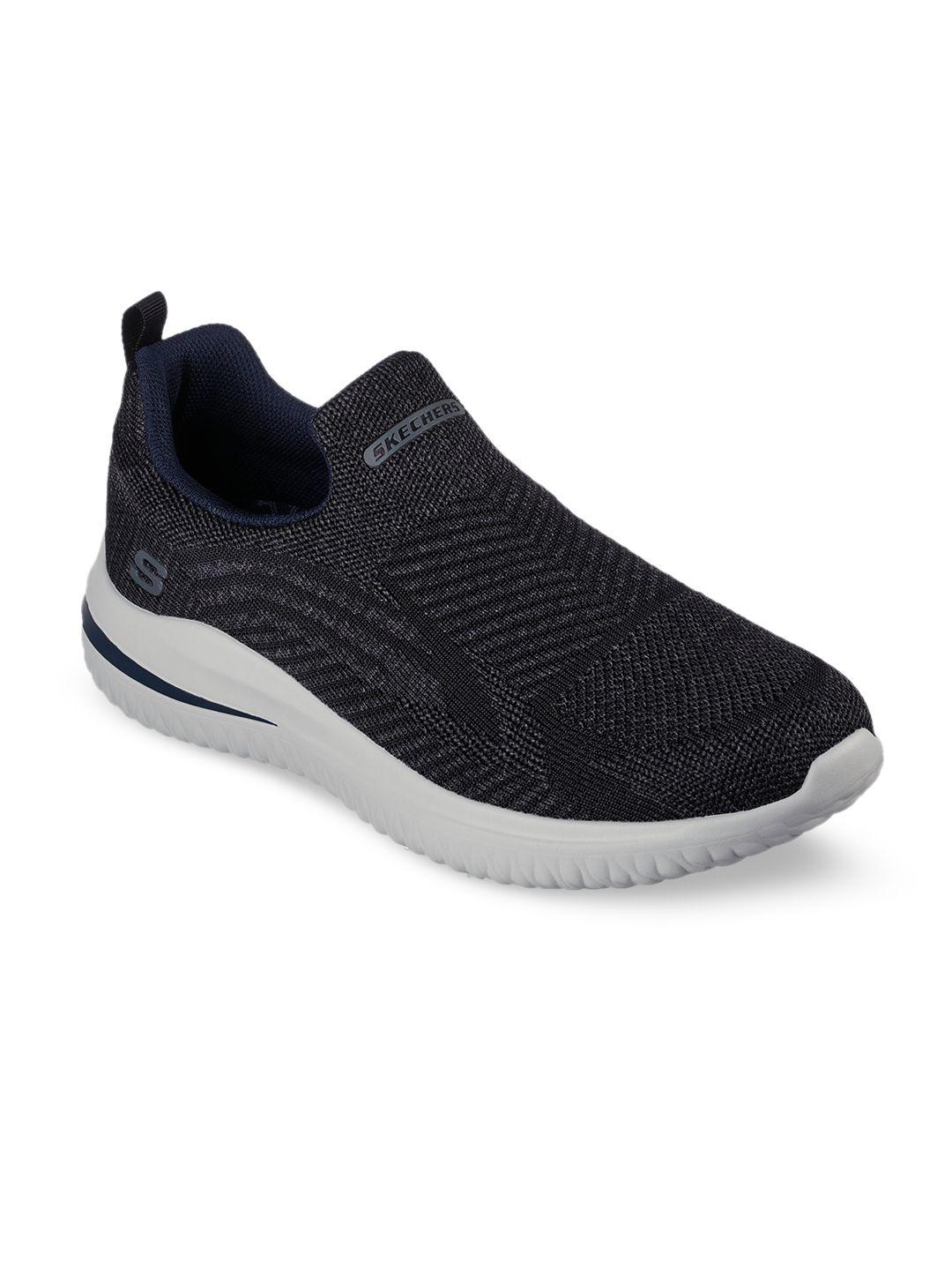 skechers men delson 3.0 woven design slip on sneakers