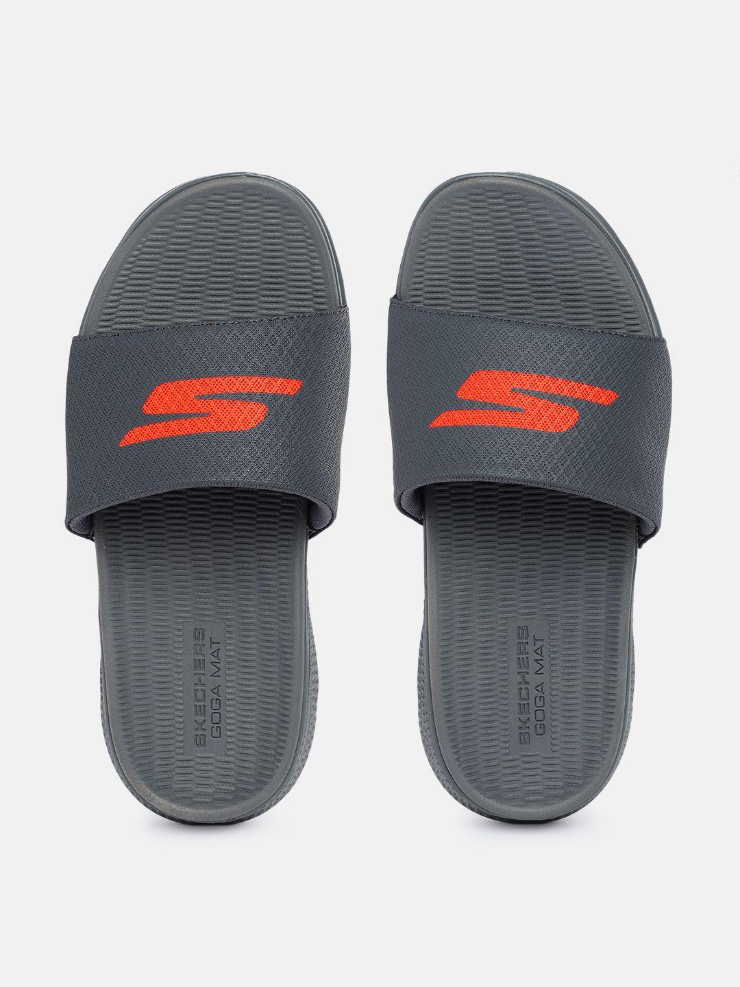 skechers men go consistent brand logo printed sliders