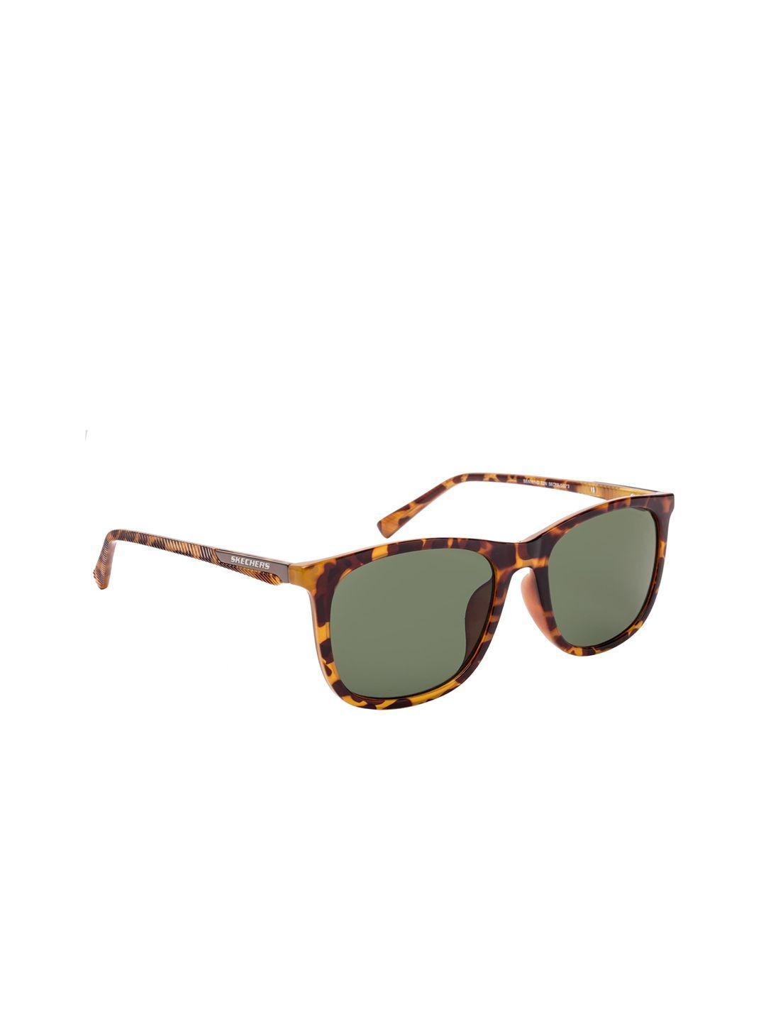 skechers men green rectangle uv protected sunglasses se6061-d 56 52n