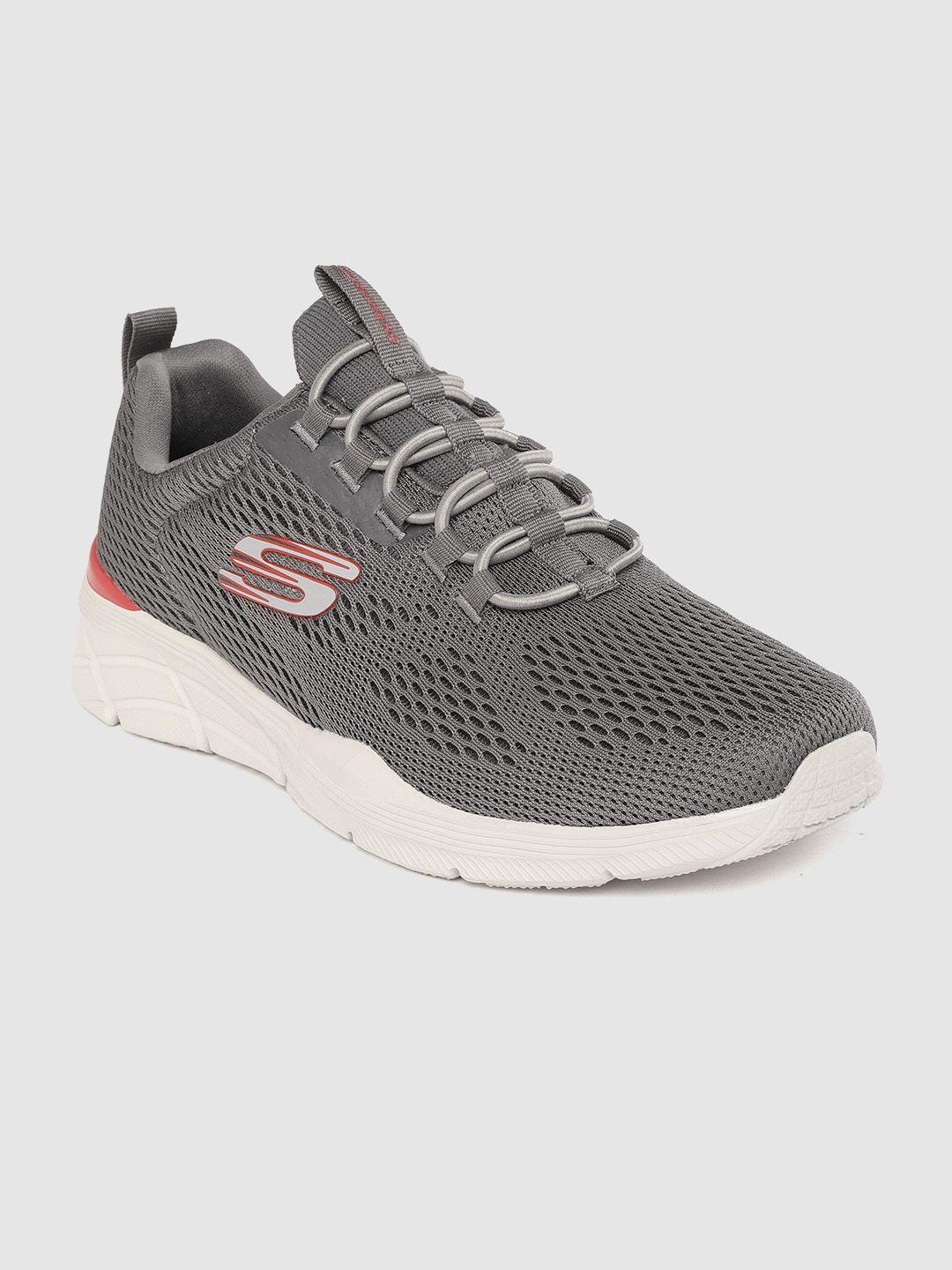 skechers men grey woven design equalizer 4.0 - wraithern sneakers