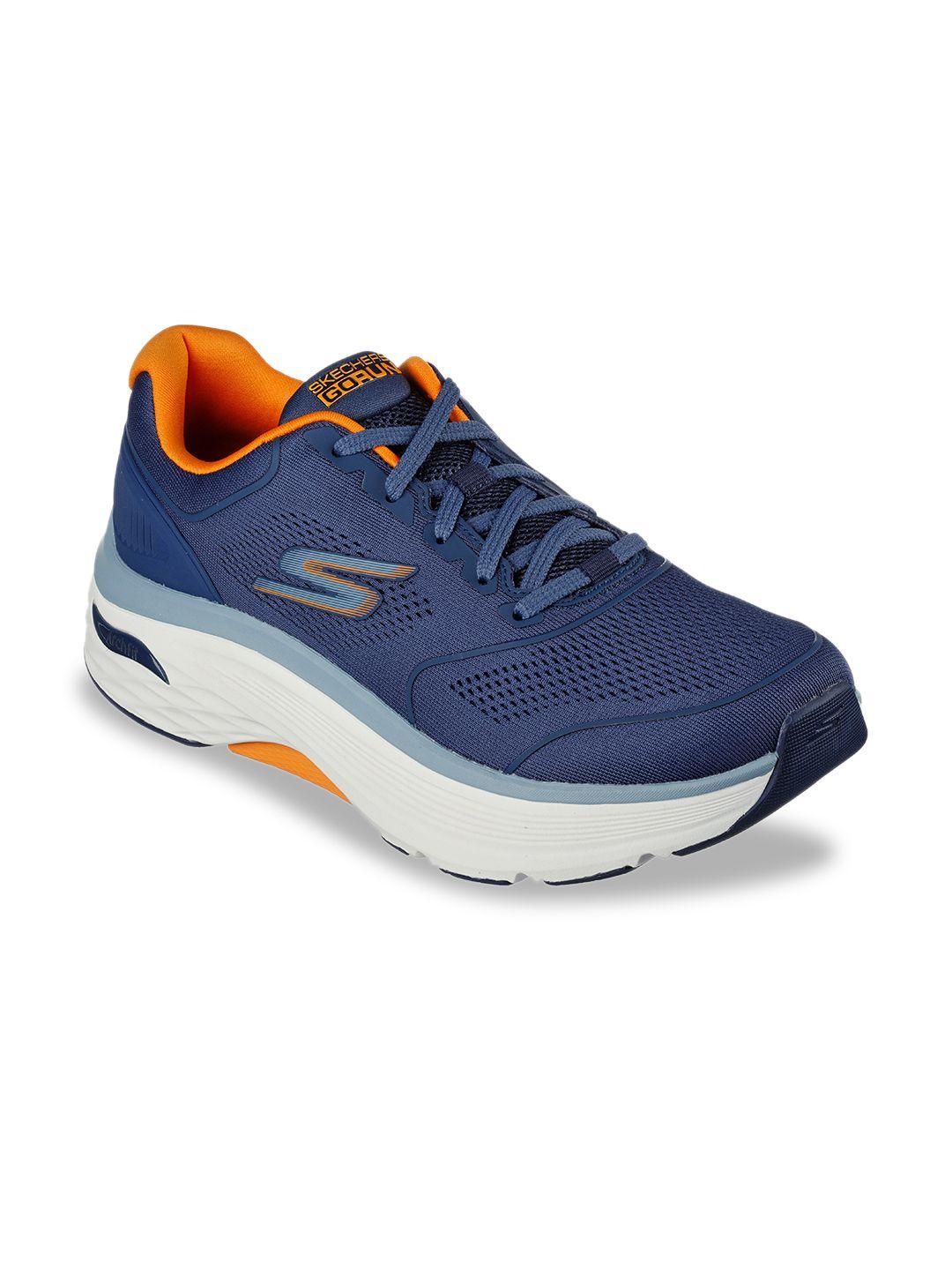skechers men navy blue max cushioning running non-marking shoes