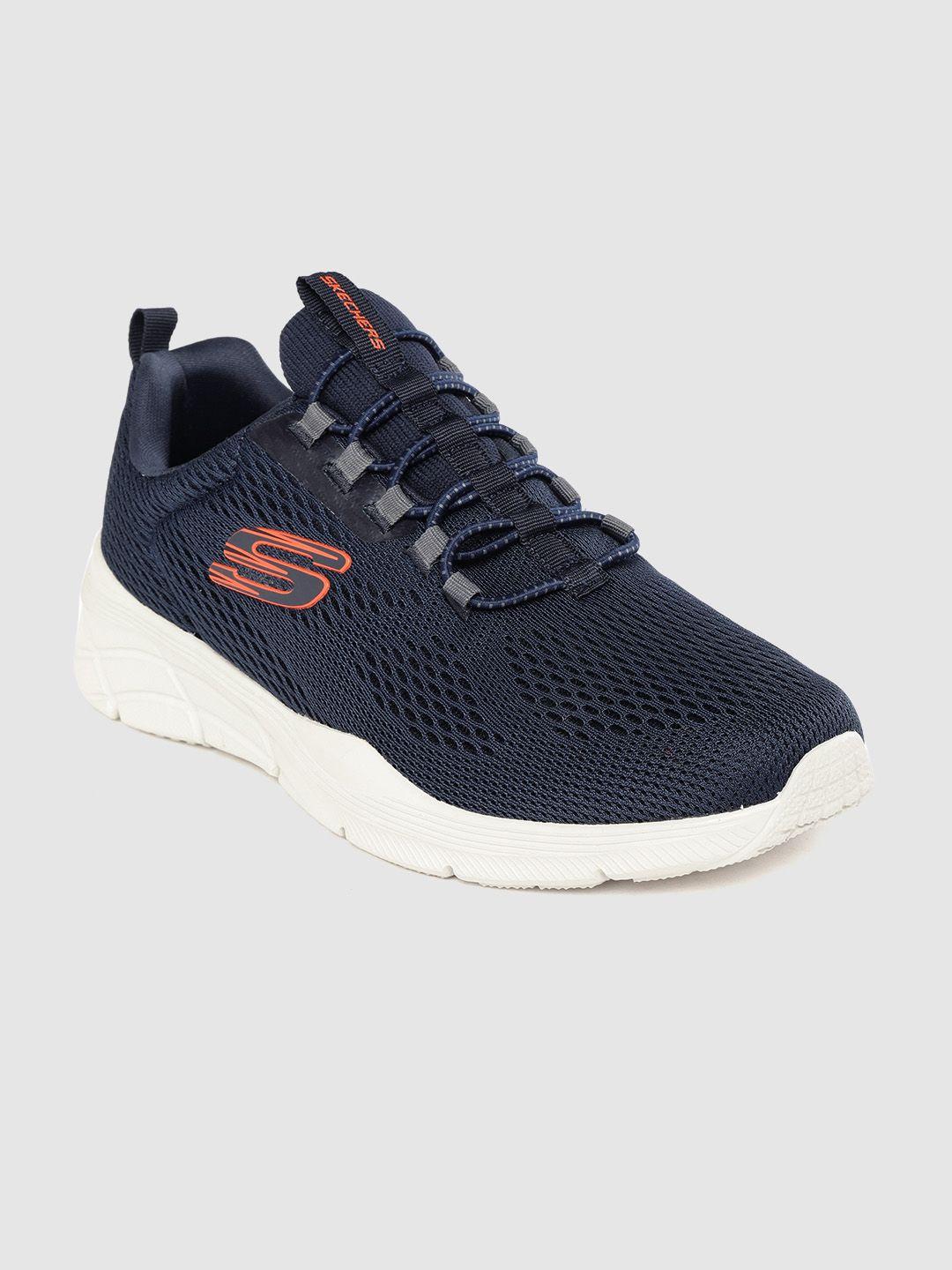 skechers men navy blue woven design equalizer 4.0 - wraithern sneakers