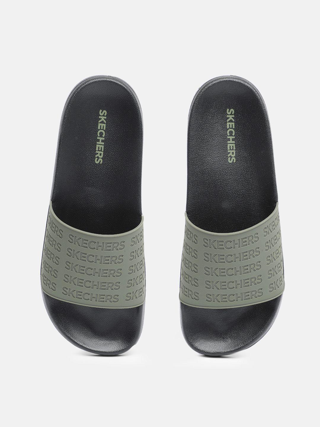 skechers men printed sliders