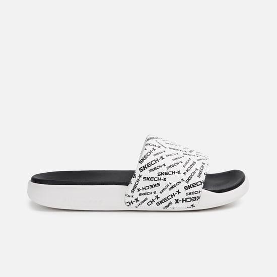 skechers men typographic printed sliders