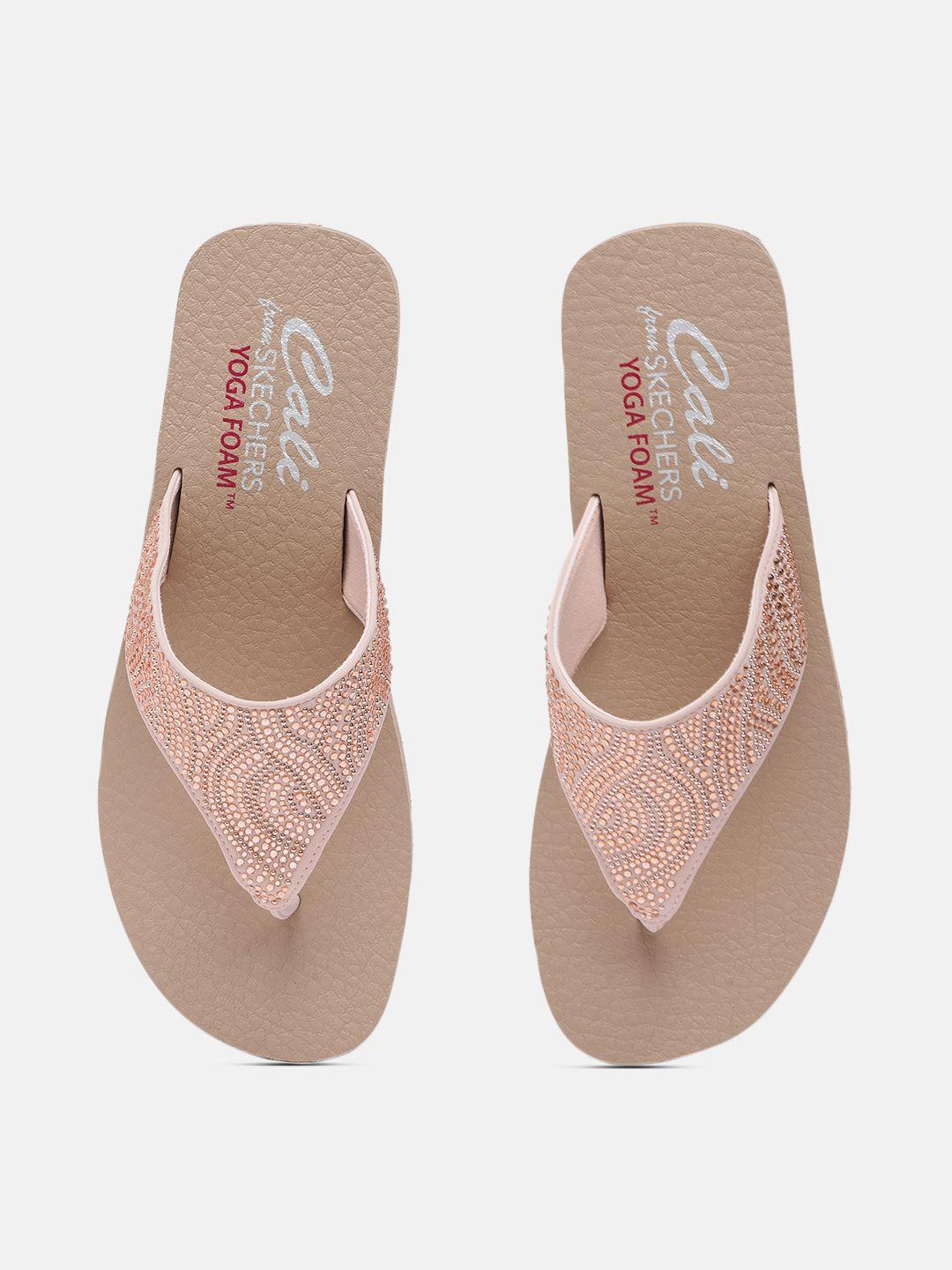 skechers nude pink embellished vinyasa stone candy platform sandals