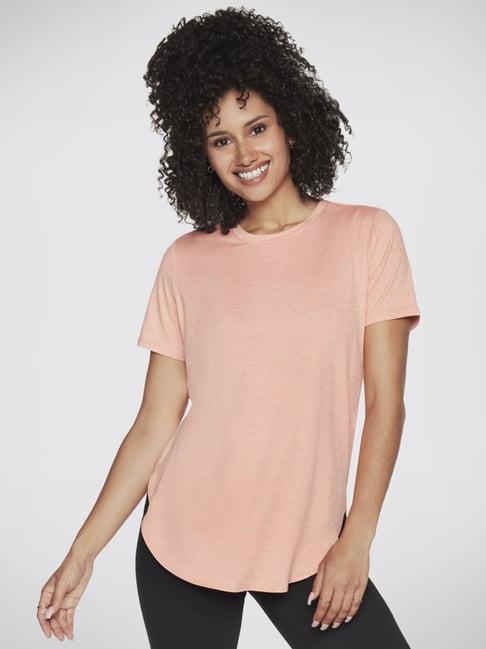 skechers peach regular fit sports t-shirt