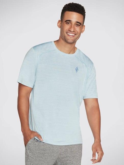 skechers sky blue regular fit sports t-shirt