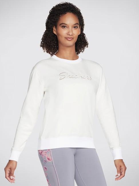 skechers white embroidered pullover