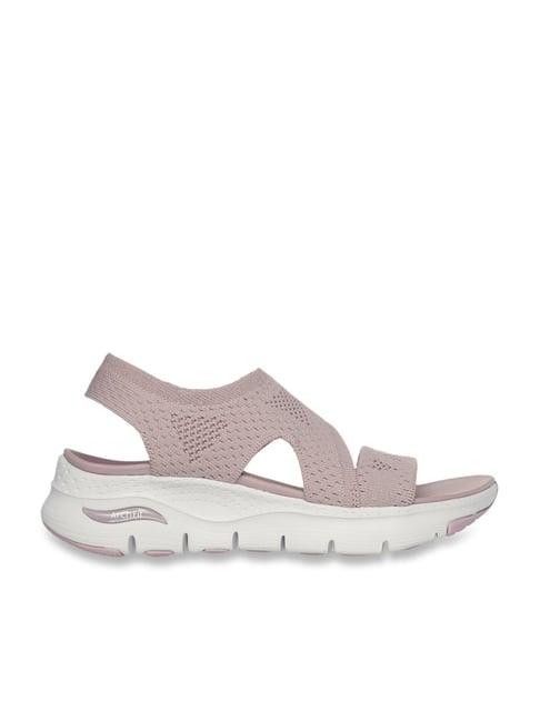 skechers women's arch fit - brightest day lilac sling back wedges