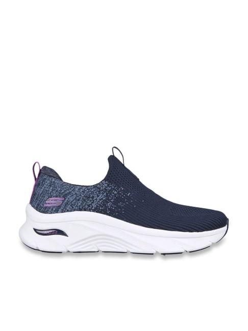 skechers women's arch fit d'lux-journey navy casual slip on shoe