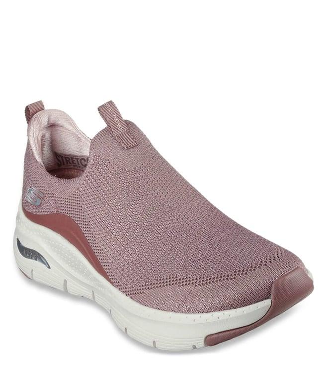 skechers women's arch fit-keep it up mauve casual slip on shoe