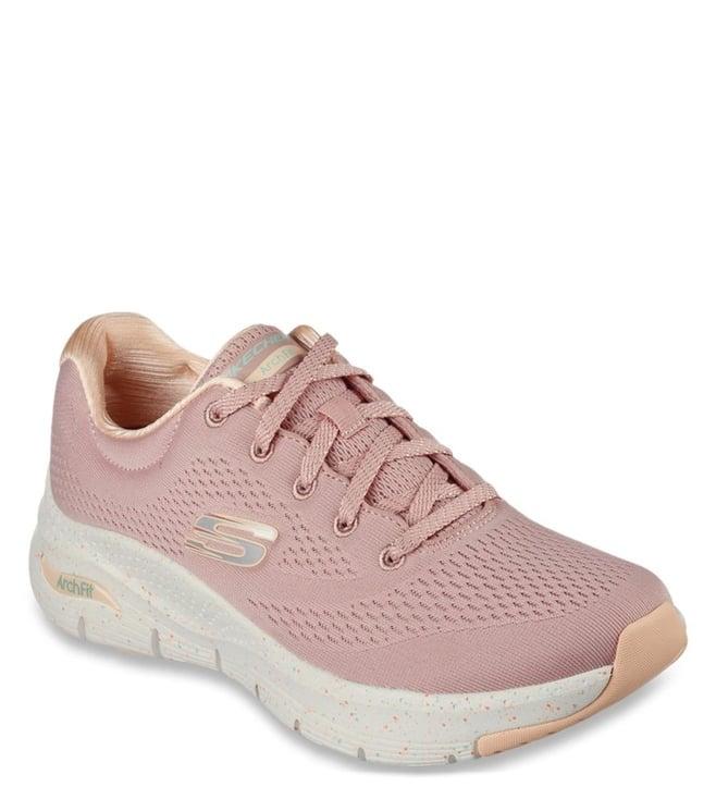 skechers women's arch fit pink multi casual sneakers