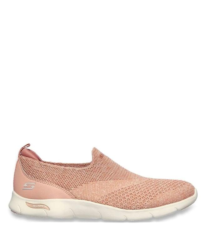 skechers women's arch fit refine - don't go mauve casual slip on shoe