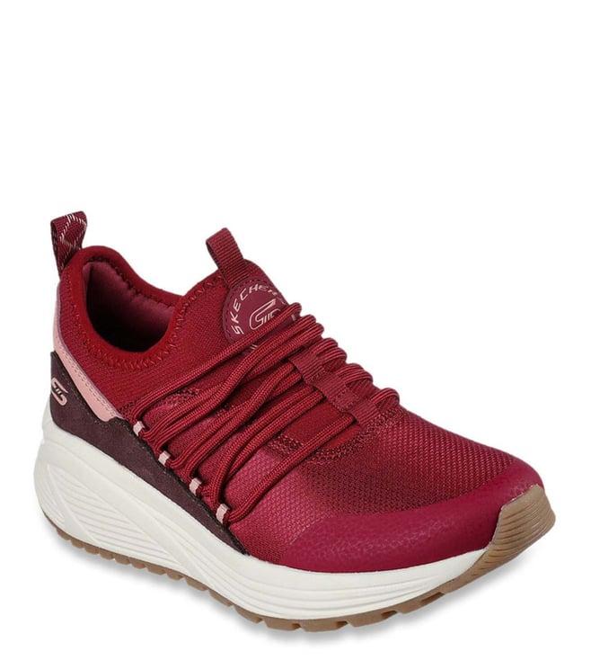 skechers women's bobs sparrow 2.0-sonic luv burgundy sneakers