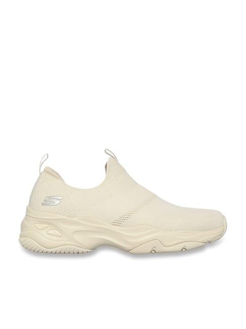 skechers women's d'lites 4.0-perfect flow off white casual slip on shoe